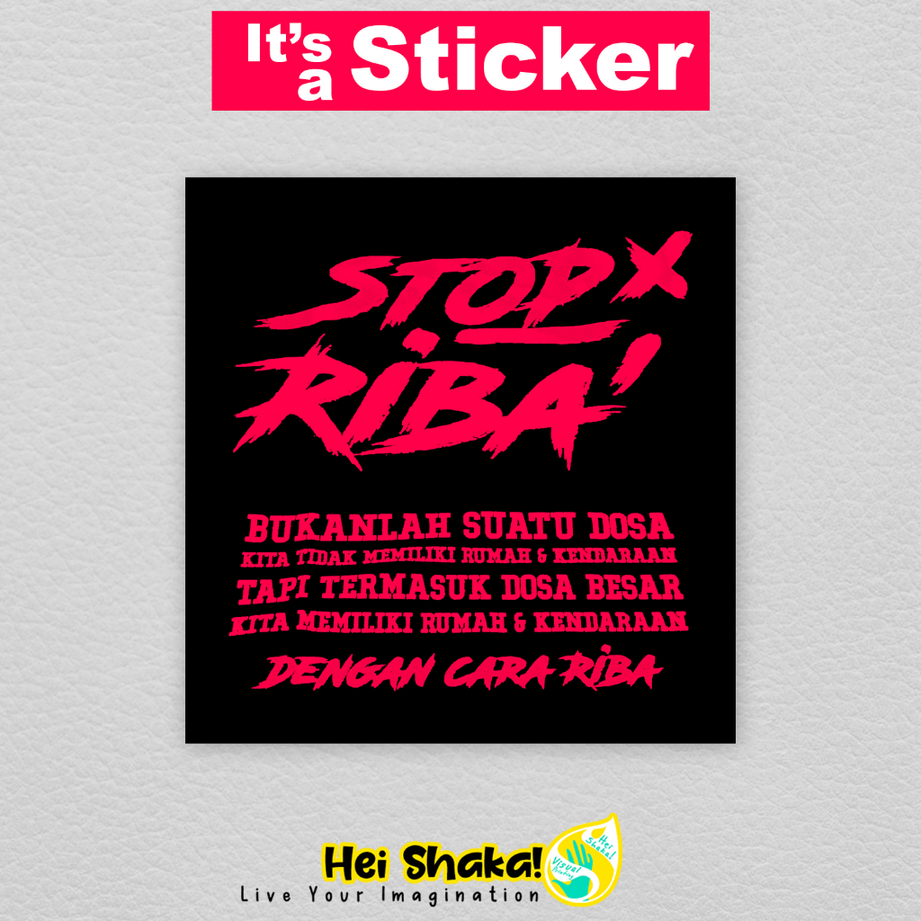 

Stiker Stop Riba Sticker Kata Muslim Dakwah Islam Vinyl Anti Air