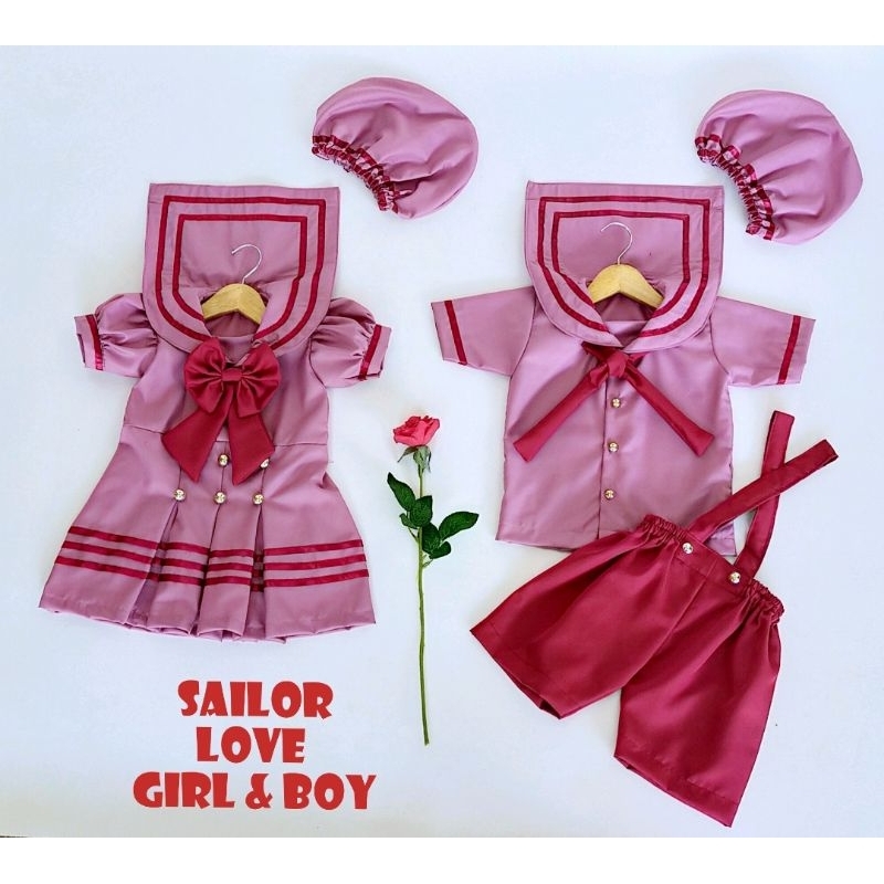 kostum sailor anak terbaru/kostum pelaut anak pink/baju sailor anak/baju pelaut anak/seragam sekolah