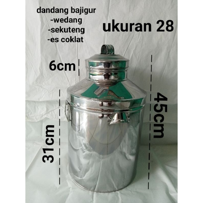 dandang bajigur, sekuteng,susu jahe,bandrek ukuran 28, 30