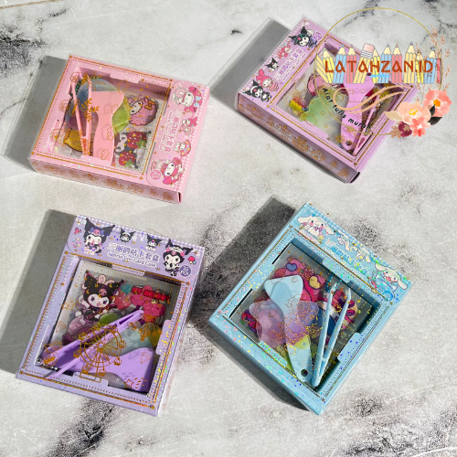 

Stiker Box Karakter Melody Kuromi Cinamonroll Free Perata Dan Penjepit Kode CYW Cute Stiker Pvc Anti Air Cod