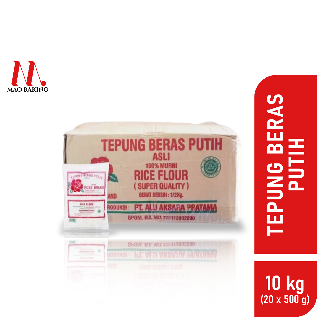 Rose Brand Tepung Beras Putih 1 dus isi 20pcs x 500g (10kg)
