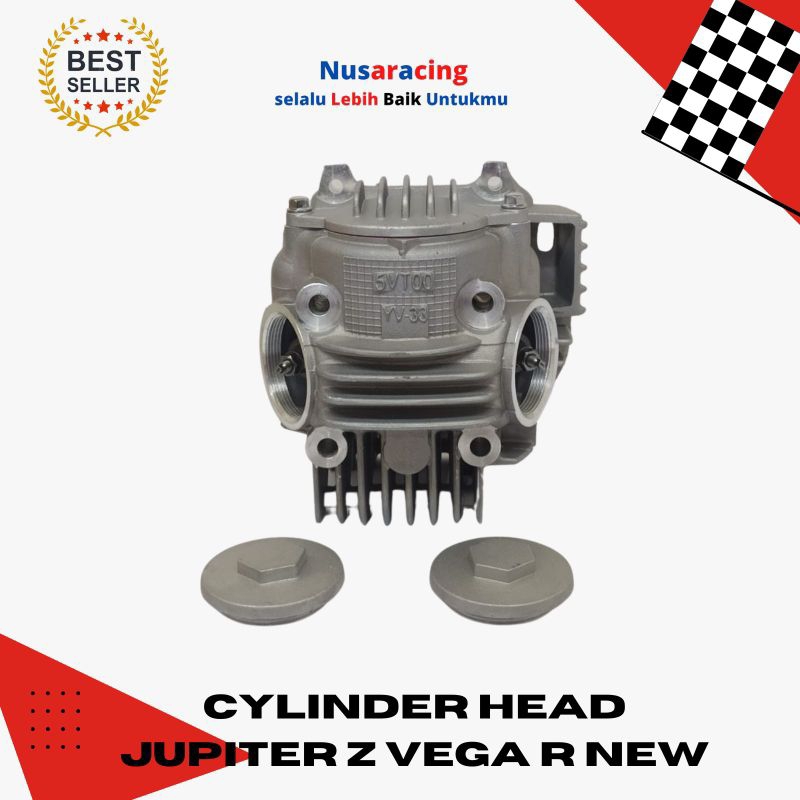 "Cylinder Head Jupiter Z Vega R New Komplit - STD, Klep Per Klep, Noken AS, Platuk Klep, Seal Klep