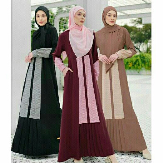 GAMIS KATUN WANITA NS 87 087 ORIGINAL NIBRAS FASHION DRESS BAJU BUSANA MUSLIM DEWASA BUSUI BAHAN COT