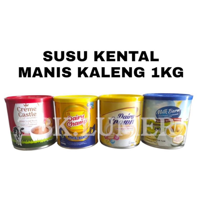 

krimer/SUSU KENTAL MANIS KALENG 1KG/DAIRY CHAMP/DAIRY CROWN/MILK BARN/CREME CASTLE