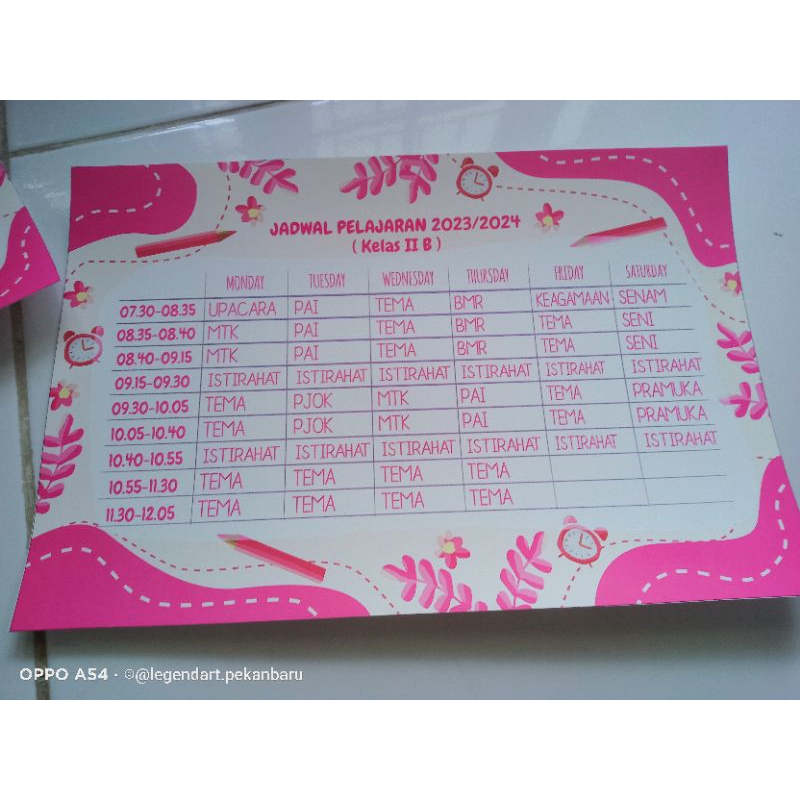 

Stiker Jadwal Pelajaran Anak Sekolah Ukuran A4 Custom - Free desain
