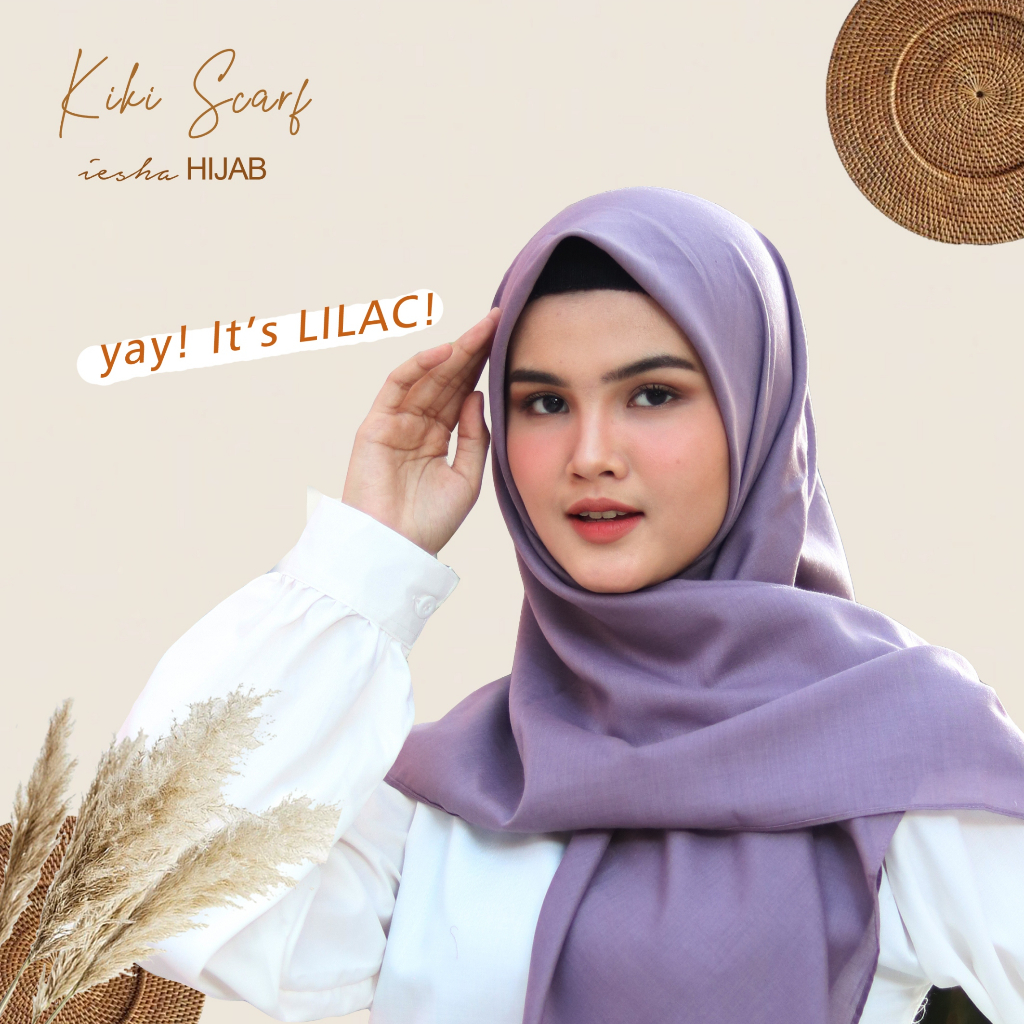 JILBAB SEGIEMPAT BAHAN KATUN WARNA LILAC, jilbab lilac, hijab lilac, segiempat lilac, jilbab seragam