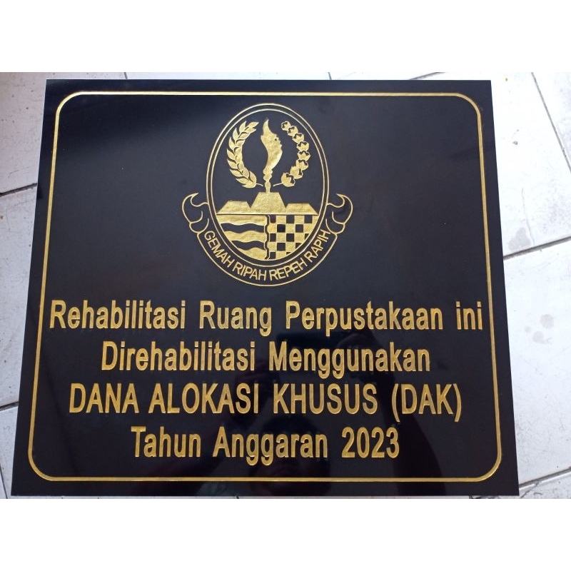 BATU NISAN | PRASASTI PERESMIAN | JALAN | DANA DAK | CUSTOM 40X40 UKIRAN GRAFIR