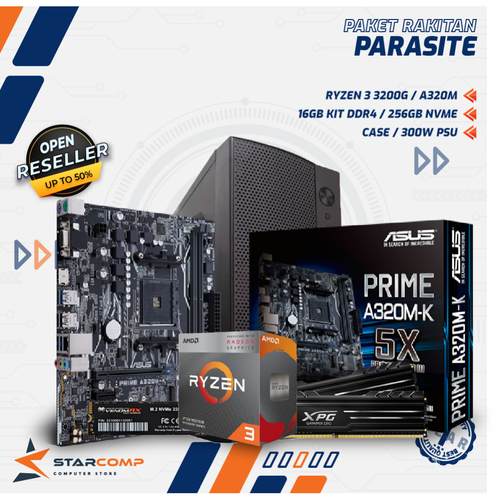 PC RAKITAN RYZEN 3 3200G B450M RAM 8GB 256GB NVME