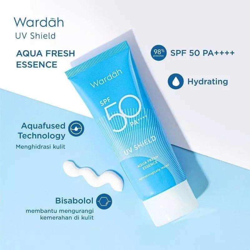 Wardah UV SHIELD Aqua Fresh Essence SPF 50+++ 30ml/ Sun Cream Spf 50++ Original