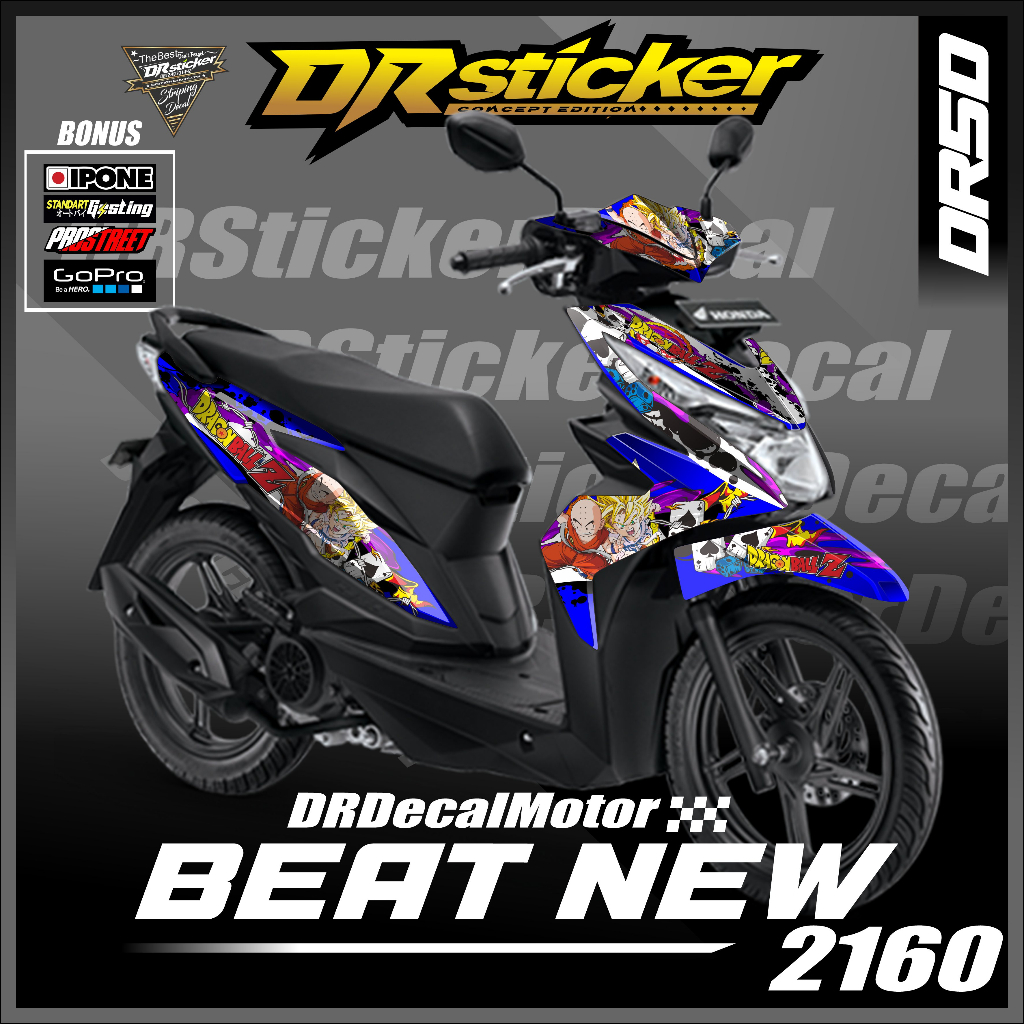 DECAL HONDA BEAT ESP 2017-2019 - DECAL BEAT ESP STREET FI 2017-2019 VARIASI DRAGONBALL