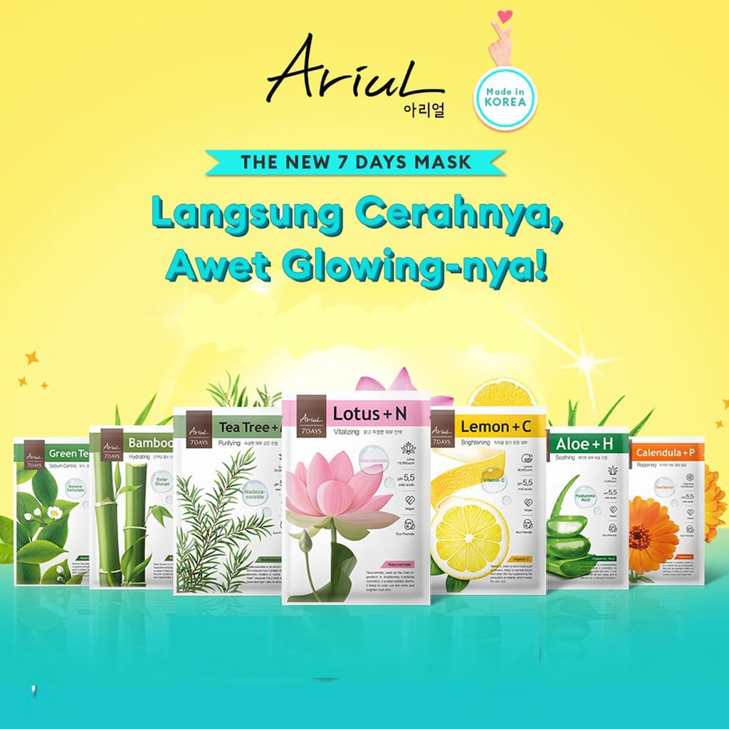 [PROMO CUCI GUDANG] Made in Korea ARIUL 7 Days Mask Sheet ORI BPOM 100%