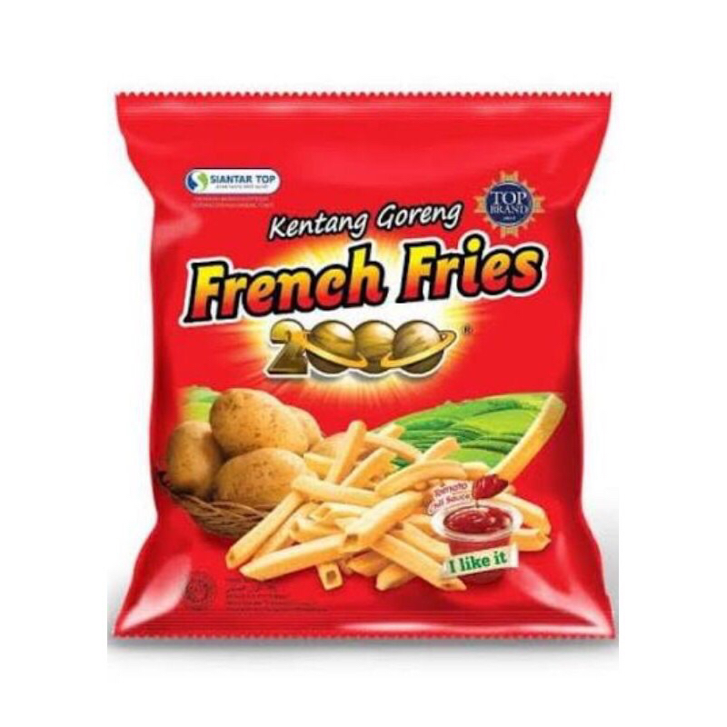 French Fries 2000 Snack Ciki Chiki Kentang Goreng dengan Saos Siantar Top