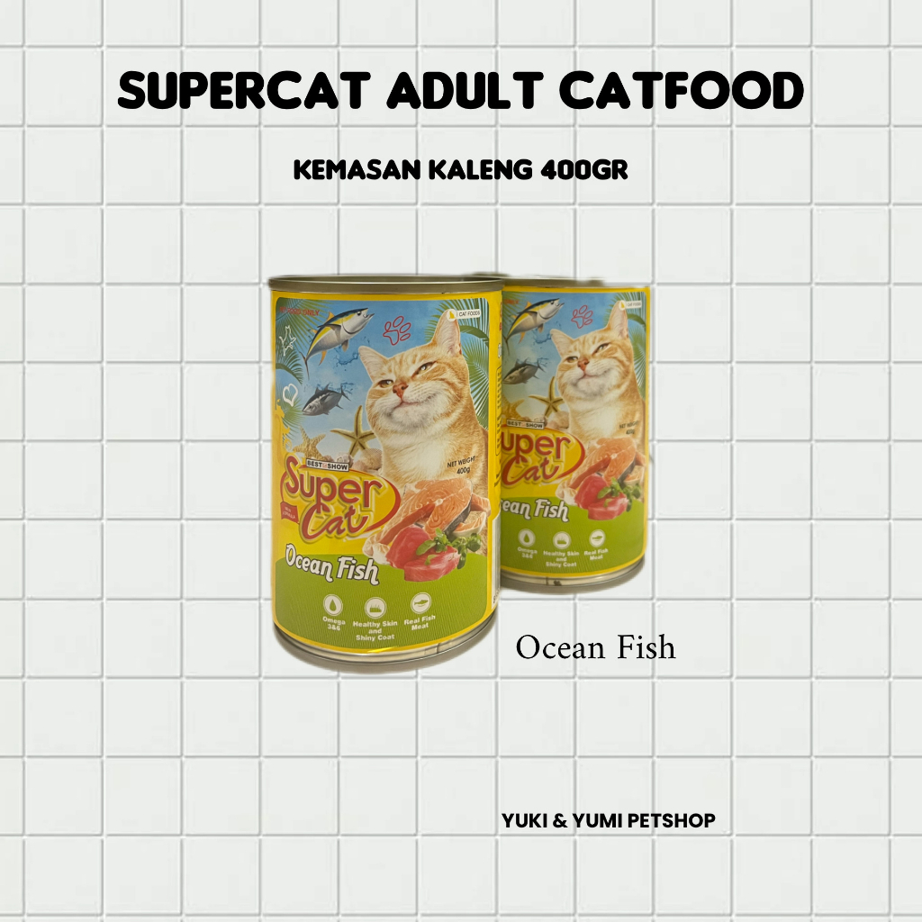 SuperCat Adult Ocean Fish 400Gram Super Cat Food Kaleng