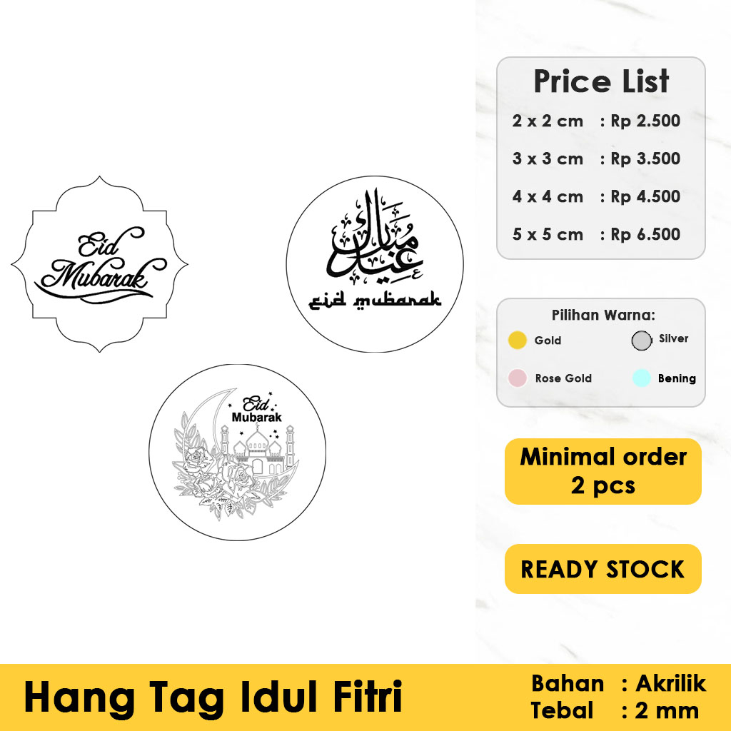 Hang Tag Idul Fitri - Akrilik - Hampers Idul Fitri / Topper Idul Fitri