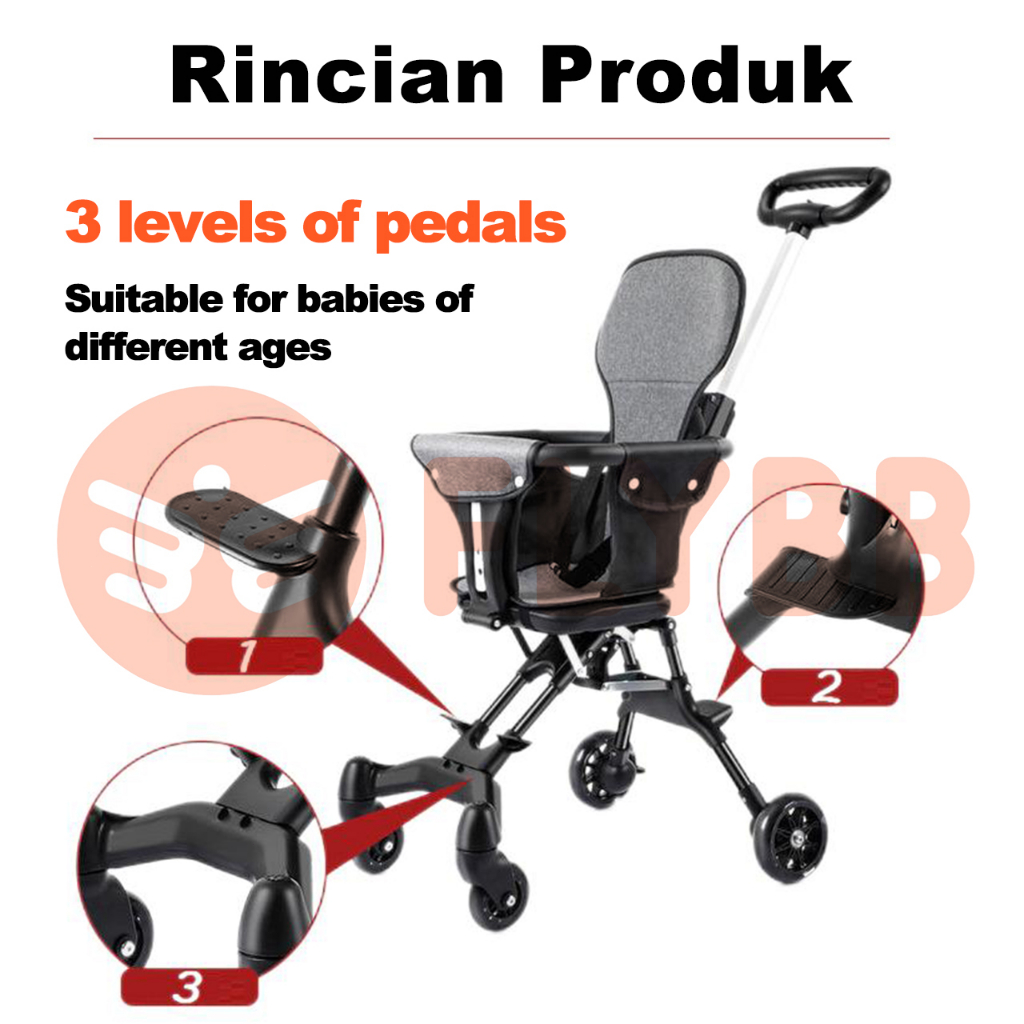 Tokoani17 Yahaa Magic Stroler Bayi Lipat Travelling Sepeda Bayi Stroller Duduk Kereta Dorong Troli