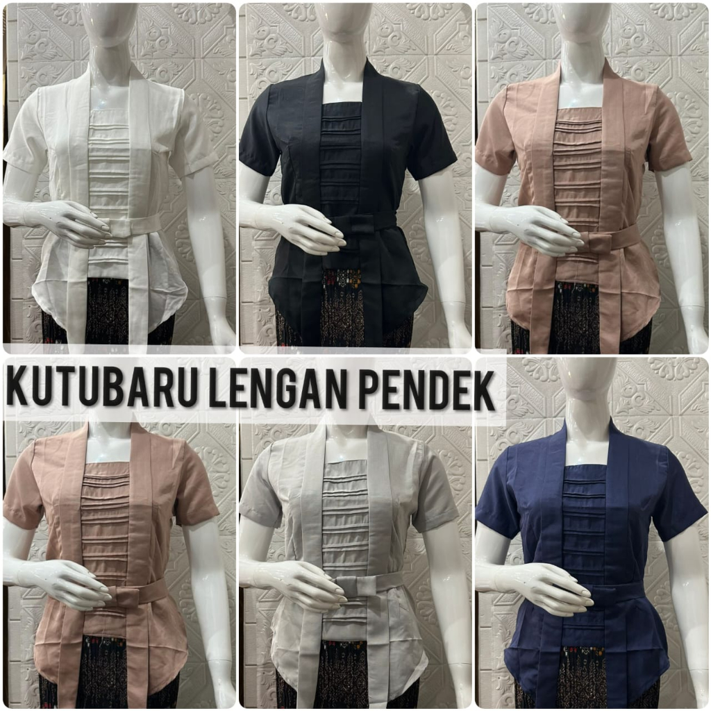 ATASAN KEBAYA KUTUBARU POLOS LENGAN PENDEK BAHAN HALUS