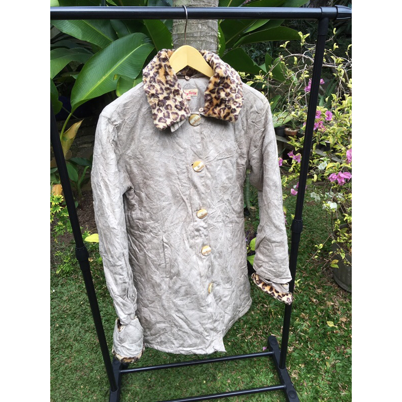 Jaket suede Leopard