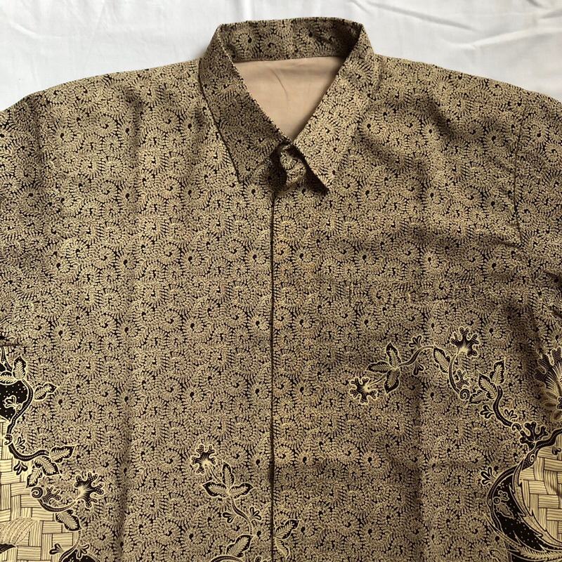 [PRELOVED] Kemeja Batik Formal Warna Cream/ Batik Office / Batik Couple
