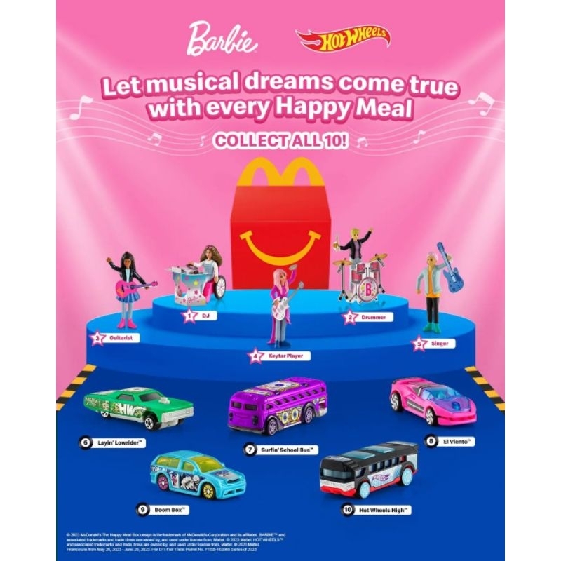 Mainan Anak Happy Meal McD McDonalds Barbie & Hot Wheels