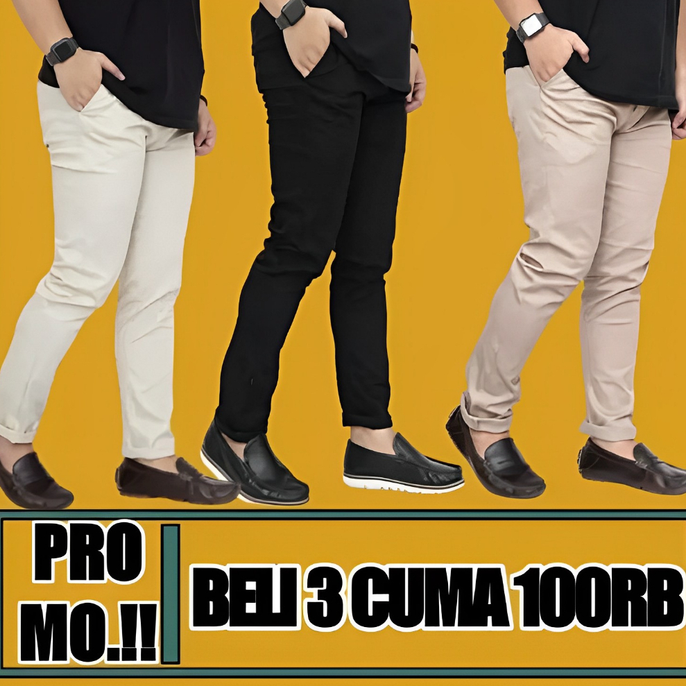 Celana Panjang Chinos 100 Ribu Dapat 3 Pcs