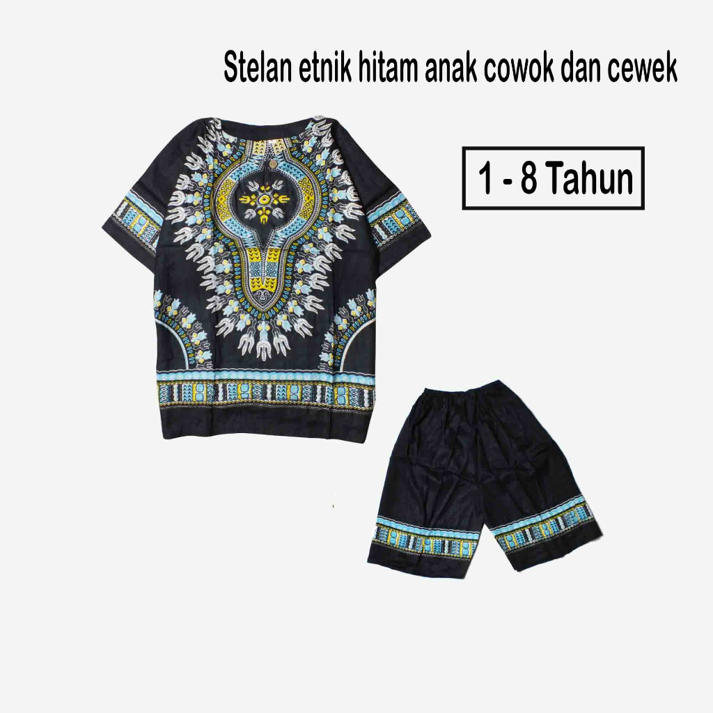 Setelan anak etnik baju/kaos laki-laki dan perempuan usia 1-8 tahun - kaos anak - baju etnik anak - 
