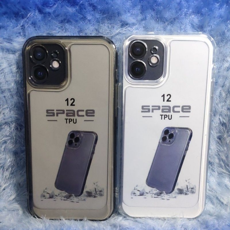 Soft Case Original Space Transparan iPhone 12 Silikon+Protec Camera