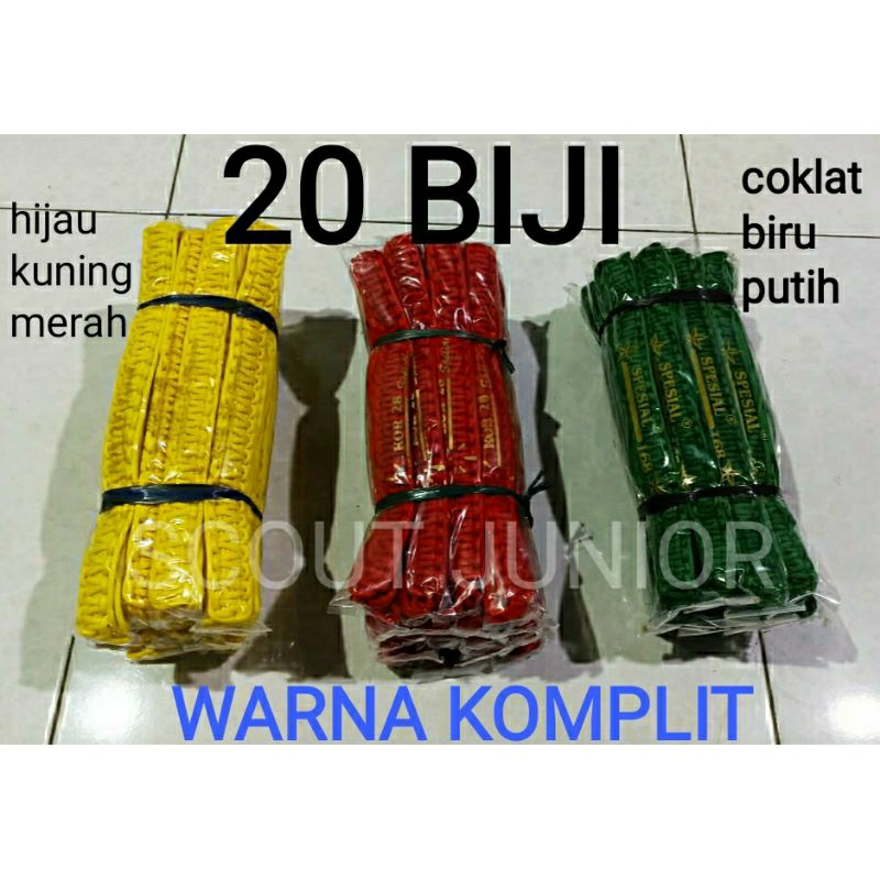 TALI PELUIT BESAR WARNA  KOMPLIT / TALI KOOR ( 20 BIJI)