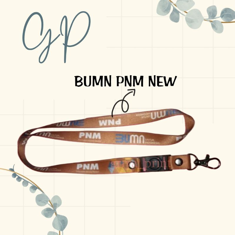 

LANYARD BUMN PNM NEW COKLAT /TALI ID CARD BUMN PNM COKLAT