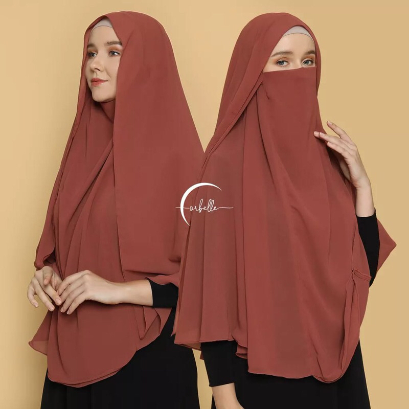 KHIMAR HIJAB NIQAB SITI AISYAH • CADAR • BERGO SYAR’I JUMBO 2 LAYER