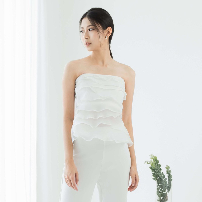 cara women kyrie top white preloved