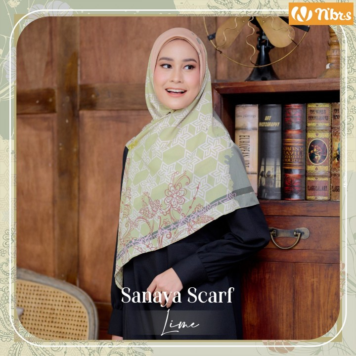 JILBAB SEGIEMPAT 120 MOTIF NIBRAS SANAYA SCARF