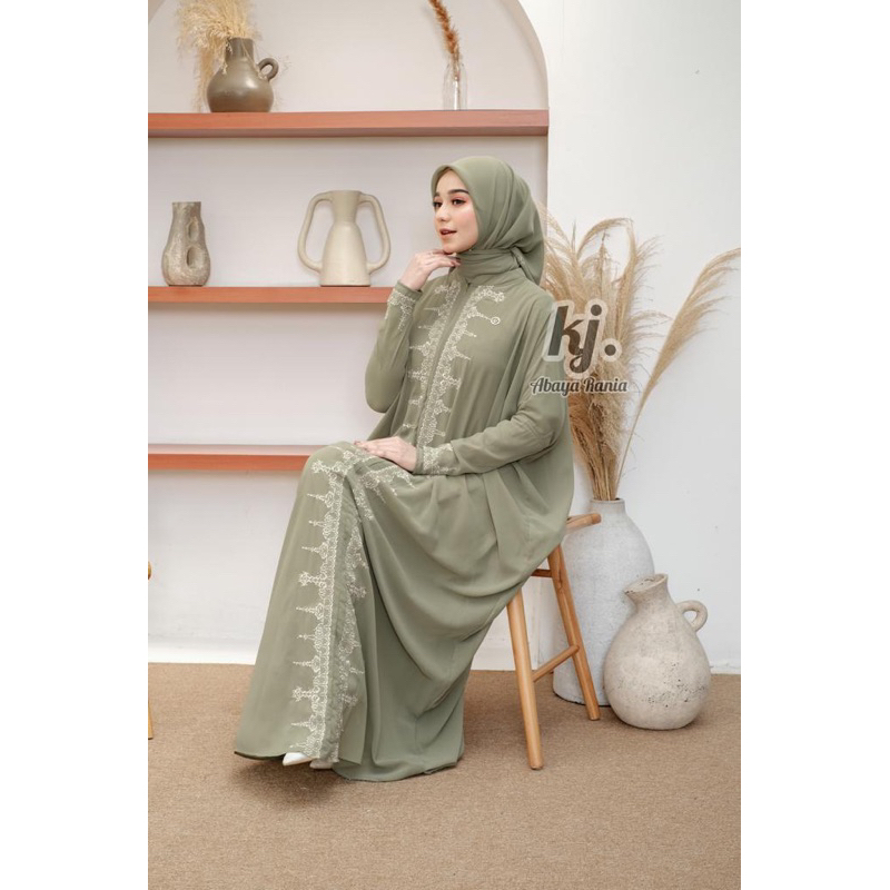 Abaya rania/abaya turkish/khadijah abaya/abaya bordir set hijab