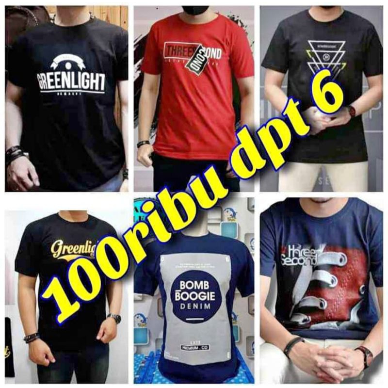 PAKET HEMAT 100RB DAPAT 6PCS KAOS MOTIF DISTRO /KAOS DISTRO MURAH BISA COD (BAYAR DITEMPAT)