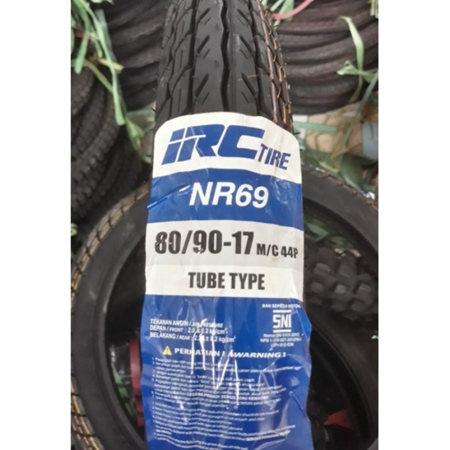 BAN LUAR MOTOR BEBEK [ IRC ] NR69 80/90 RING 17 TUBE TYPE / NON TUBLES TUBELESS BELAKANG - SUPRA , G
