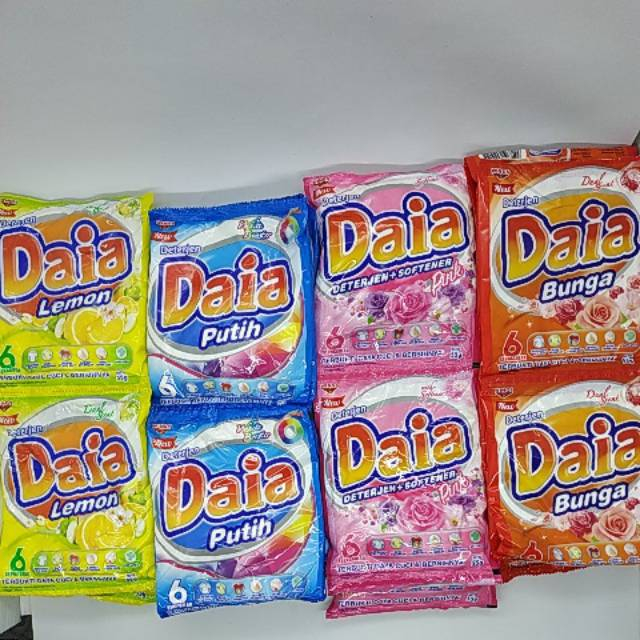 Daia Detergent Sachet Deterjen Bubuk Daia (harga per renceng isi 6)