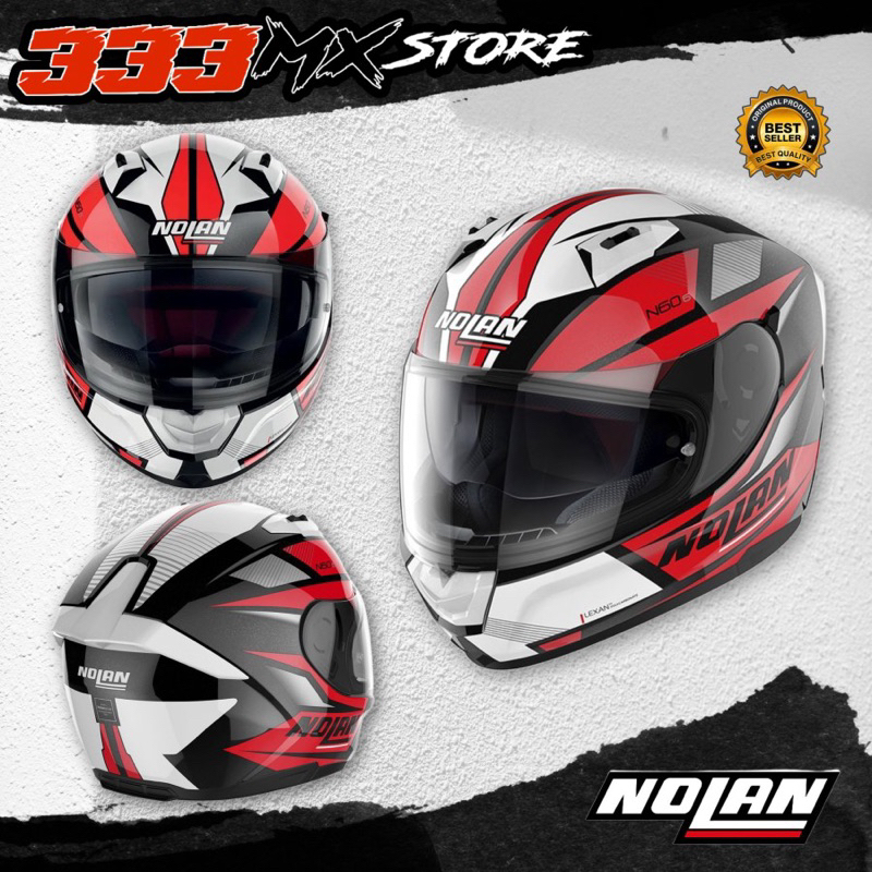 HELM NOLAN N60.6 DOWNSHIFT 36 METAL BLACK RED HELM MOTOR NOLAN N60.6 - XL