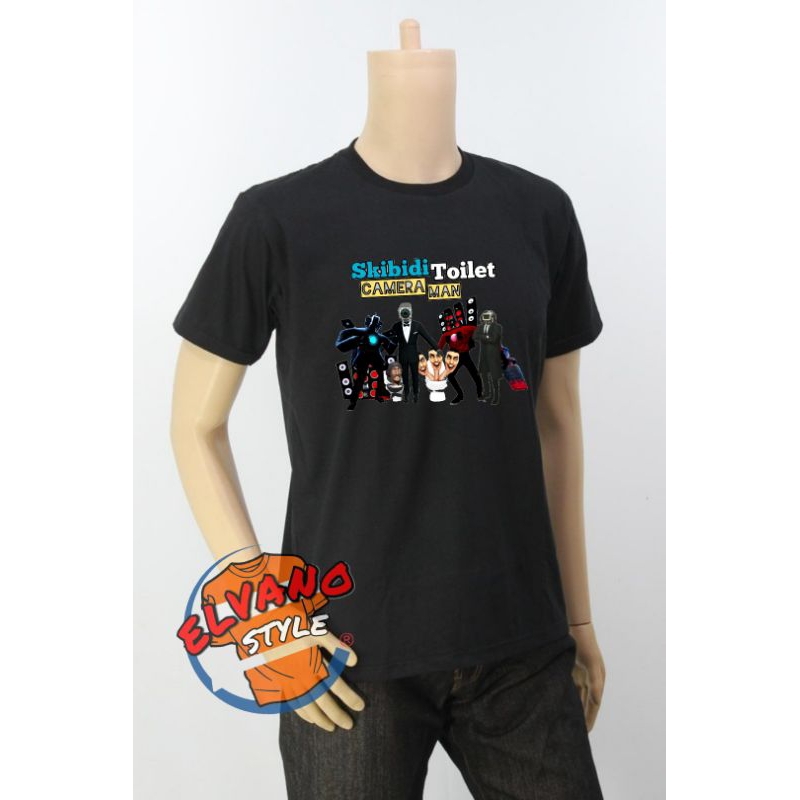 Kaos Pria Dewasa karakter Skibidi Toilet Cameraman
