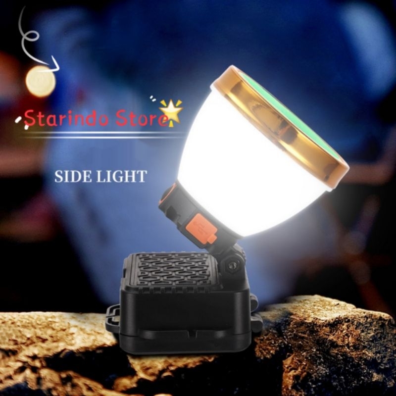 Senter Kepala 80Watt + Lampu Samping / Head Lamp Anti Air