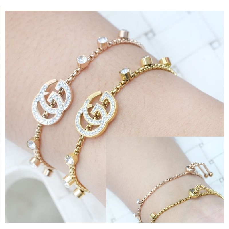 GELANG TANGAN WANITA KOREA STYLE ASLI TITANIUM