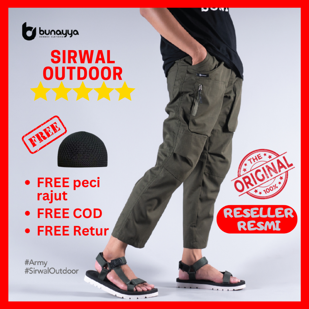 Sirwal Outdoor | Sirwal Cargo | Celana Cargo Tactical | Sirwal Tempur | Ripstop | Sirwal Bunayya