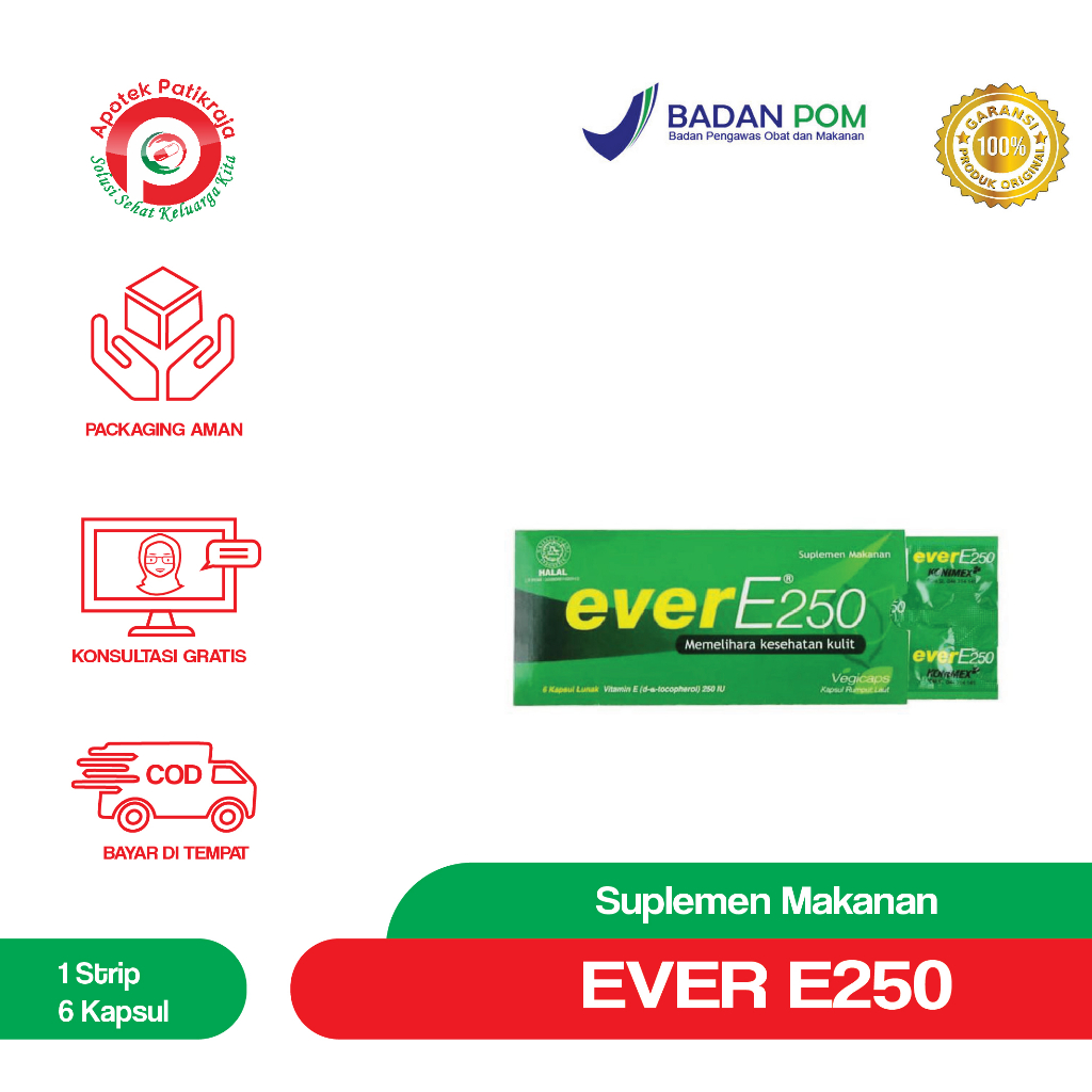 EVER E 250 IU 6 KAPSUL STRIP