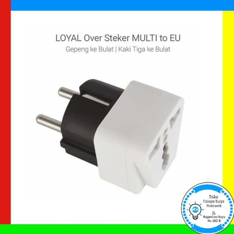 loyal over steker adaptor colokan listrik 3 kaki sambungan LY-921K SNI