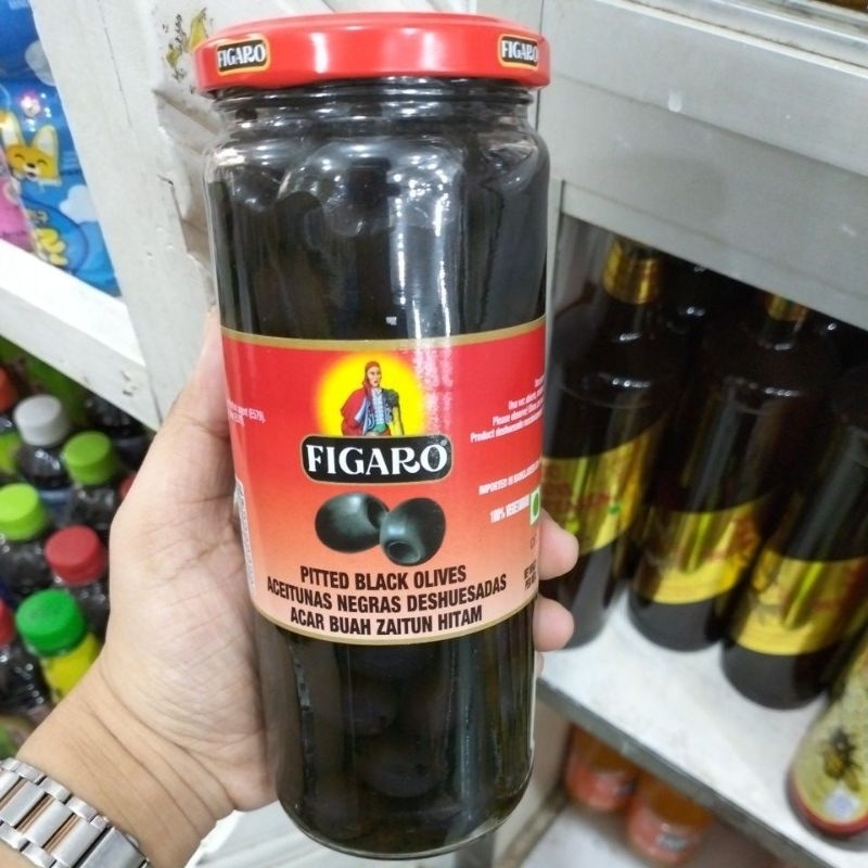 

Figaro Pitted Black Olives/Acar Buah Zaitun Hitam 450gr Import Spain