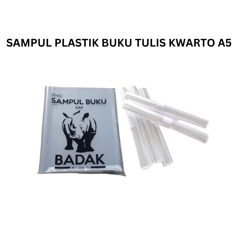 

SAMPUL PLASTIK BUKU TULIS / SAMPUL PLASTIK KWARTO TEBAL CAP BADAK / SAMPUL PLASTIK TEBAL / SAMPUL PLASTIK A5 / SAMPUL PLASTIK KWARTO