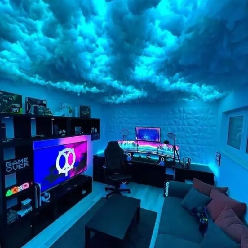 Awan awanan buat dikamar lampu awan dakron running efek petir awan dakron efek petir sensor suara