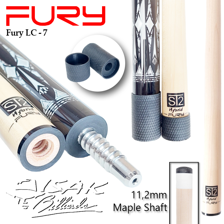 FURY LC-7 Pool Cue - Low Deflection Billiard Stick - Biliar Pool Radial