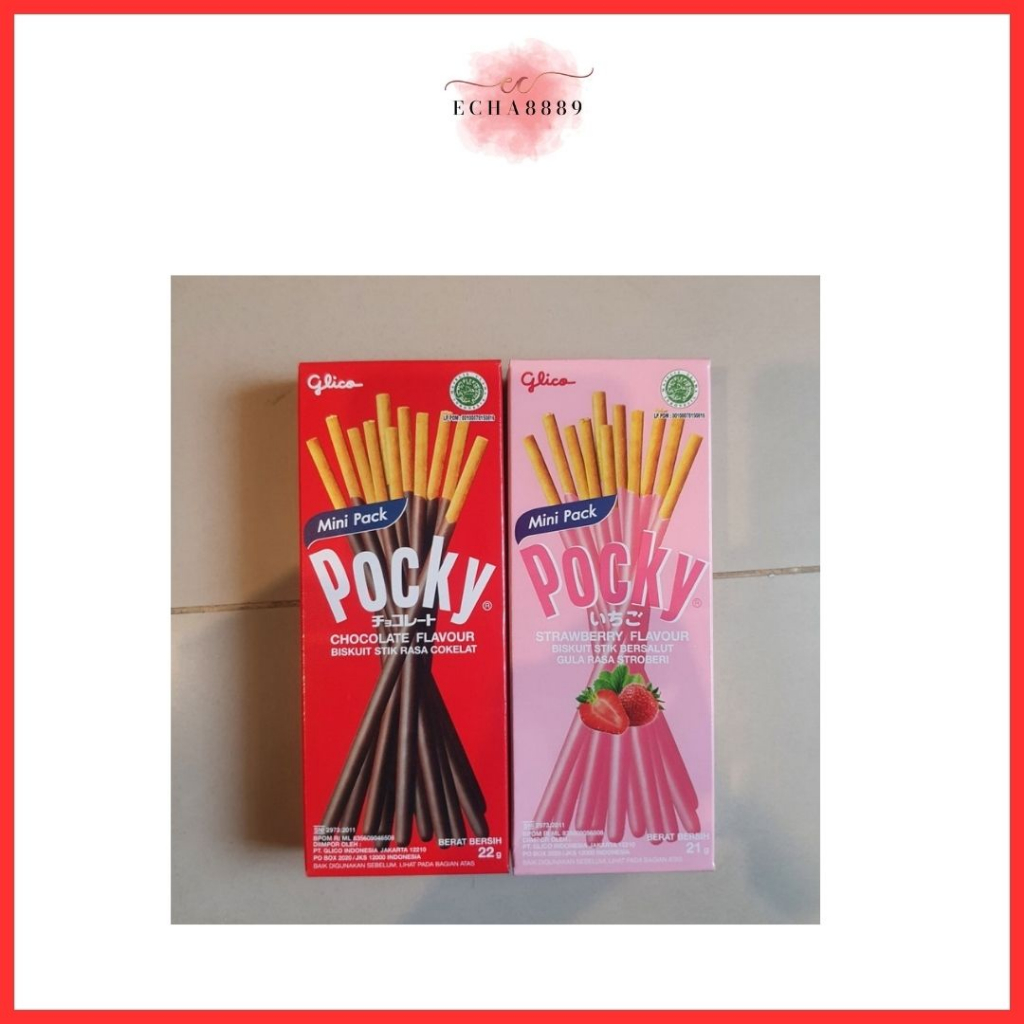 

Glico Pocky Minipack Rasa Cokelat Dan Strawberry Biskuit Stik @22gr