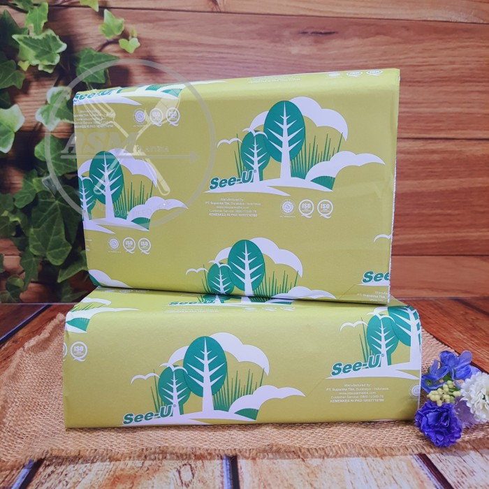 KARTON See-U Hand Towel Multifold Premium Hijau / TISSU HAND TOWEL See-U 150 sheets 1 KARTON