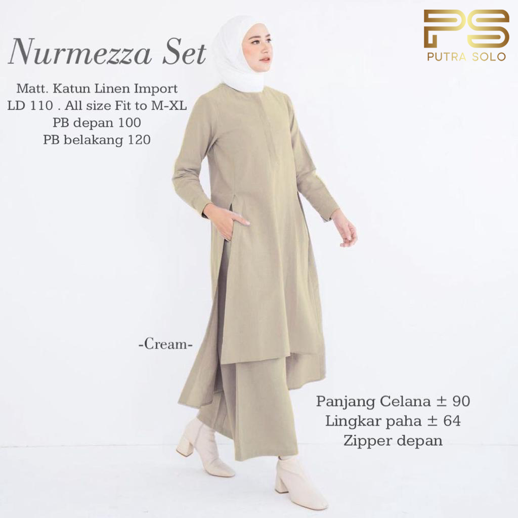 Nurmezza Setelan Baju Wanita Katun Linen Import LD 110 By Putra Solo