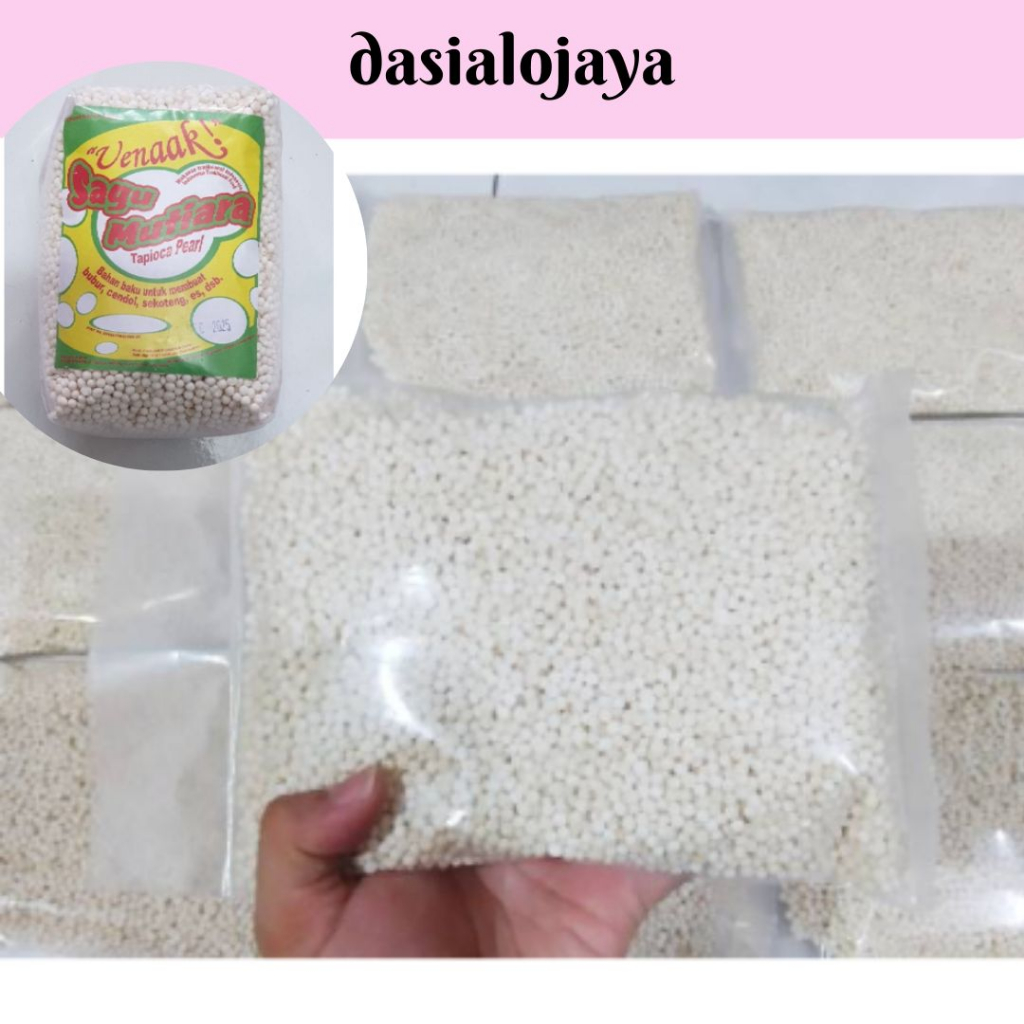 

❤dasialojaya❤Sagu Mutiara PUTIH POLOS 500 gram / Topping minuman makanan es dingin murah